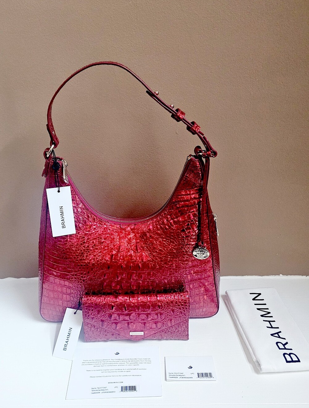 NWT Brahmin RED OPAL Tabitha w/ Veronica Wallet